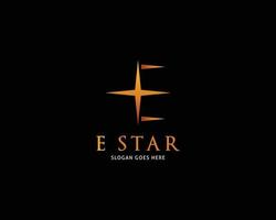 eerste letter e ster logo sjabloonontwerp vector