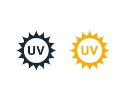 ultraviolet zonnebrand, zonne-pictogram vector logo sjabloon illustratie ontwerp