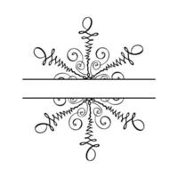 hand getekende vector split kerst vintage Scandinavische sneeuwvlok. xmas decoratief ontwerpelement in retro stijl, geïsoleerde winterillustratie