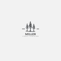 klassiek logo dennenboom vintage logo natuur vector