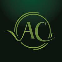 ac combineren logo vector briefsjabloon. creatief ac-lettertype logo