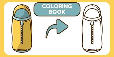 schattige slaapzak handgetekende cartoon doodle kleurboek voor kinderen vector