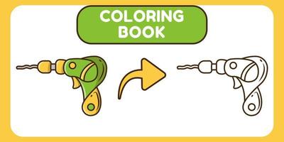 schattige boor handgetekende cartoon doodle kleurboek voor kinderen vector