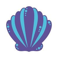 vector afbeelding van zeeschelp. logo symbool. element van onderwaterflora en -fauna, met de hand getekend.