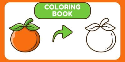 schattig oranje handgetekende cartoon doodle kleurboek voor kinderen vector