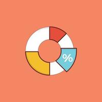 cirkeldiagram vectorillustratie op een achtergrond. premium kwaliteit symbolen. vector lijn egale kleur pictogram voor concept en grafisch ontwerp.