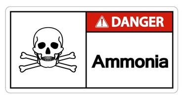 gevaar ammoniak symbool teken op witte achtergrond vector