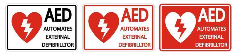 symbool aed-tekenetiket op witte achtergrond vector