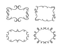 Vector uitstekende reeks grensframes die met retro ornament in het antieke decoratieve ontwerp van de rococo&#39;sgravure graveren
