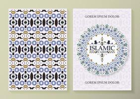 elegante islamitische wenskaart met grenspatroon vector