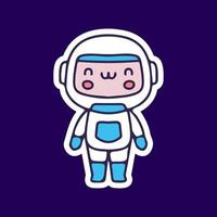 schattige baby met astronautenkostuum. illustratie voor t-shirt, poster, logo, sticker of kleding koopwaar. vector