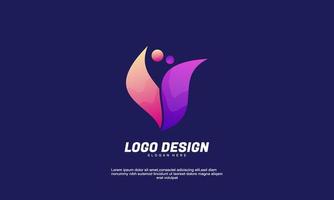 abstract creatief modern idee mensen branding voor bedrijf of bedrijf gradiëntkleur ontwerpsjabloon vector