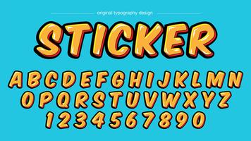 Cartoon sticker typografie ontwerp vector