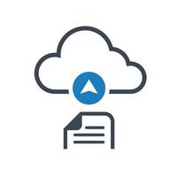 pictogram voor het uploaden van bestanden in de cloud vector