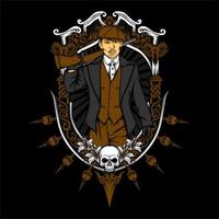 Britse gangster retro illustratie vector