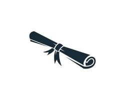 scroll papier afstuderen, certificering pictogram vector logo sjabloon illustratie ontwerp