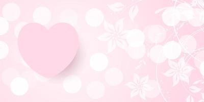 Valentijnsdagbanner met bloemdessin en bokehlichten vector