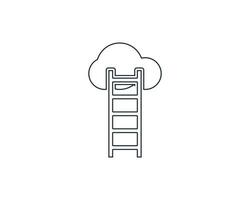 ladder en wolk lijntekeningen pictogram ontwerpsjabloon elementen vector