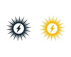 hoogspanning zonnebrand, zonne-pictogram vector logo sjabloon illustratie ontwerp