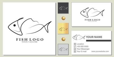 vis logo premium sjabloon met elegante visitekaartje vector eps 10