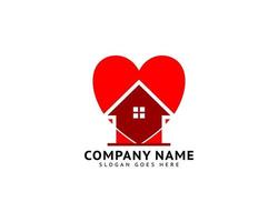 liefde huis onroerend goed logo sjabloon vector