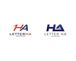 set van eerste letter ha ontwerp logo vector