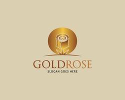 gouden roos vector logo ontwerpsjabloon