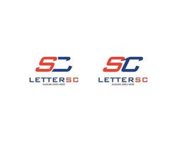 set van eerste letter sc logo sjabloonontwerp vector