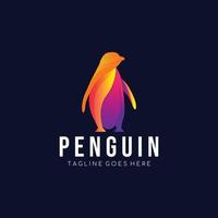 pinguïn gradiënt kleurrijk logo ontwerp. vectorillustratie. vector
