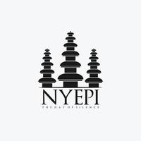 nyepi silhouet sjabloon. vectorillustratie. vector