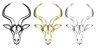 zeer fijne tekeningen vector van impala hoofd geschikt voor gebruik als decoratie of logo zeer fijne tekeningen vector van springbok hoofd geschikt voor gebruik als decoratie of logo