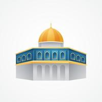 koepel van rock al quds illustratie op geïsoleerde background vector