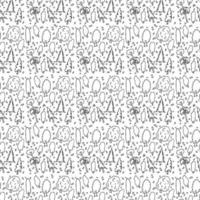 zwart-wit naadloze patroon met bomen. doodle illustratie met bomen vector