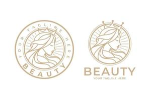 schoonheid vrouw koningin logo sjabloon vector