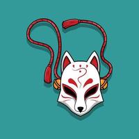 japans kitsune-masker, vectorillustratie eps.10 vector