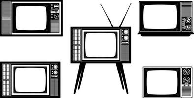 silhouet oude vintage tv vector