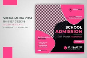 terug naar school toelating banner wereld onderwijs dag sociale media post vector sjabloonontwerp gratis download