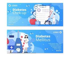 diabetes testen banner sjabloon platte ontwerp illustratie bewerkbaar van vierkante achtergrond geschikt voor gezondheidszorg sociale media of wenskaarten vector