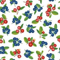 Cranberry seamless pattern Berry floral achtergrond. Zomer eten vector