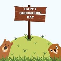 illustratie happy groundhog day vector