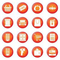 supermarkt iconen vector set