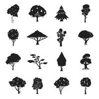 bomen iconen set, eenvoudige stijl vector