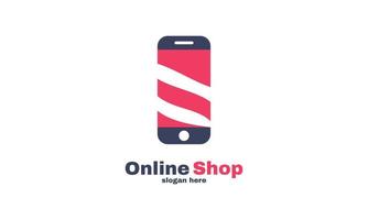 voorraad vector abstracte online winkel logo ontwerpen sjabloon vectorafbeelding van smartphone