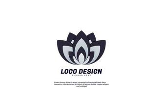 voorraad vector abstract creatief idee bloem logo voor bedrijf of bedrijf zwart witte kleur ontwerpsjabloon