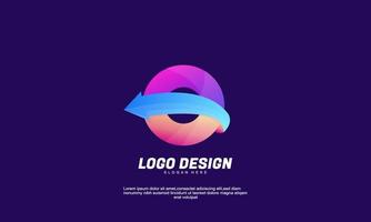 voorraad vector abstract creatief logo idee cirkel en pijl voor merkidentiteit bedrijf zakelijk of zakelijk kleurverloop ontwerpsjabloon