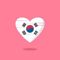 korea vlag vormige liefde illustratie vector
