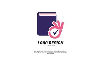 voorraad vector abstract boek logo ontwerpen concept vector veilige checklist logo sjabloon