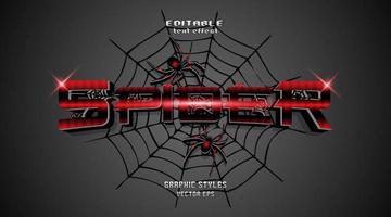 spider-tekst, met lettertypen met horrorthema, bewerkbare lettertypen voor effecten, vector