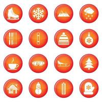 winter iconen vector set