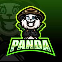 panda mascotte esport logo ontwerp vector